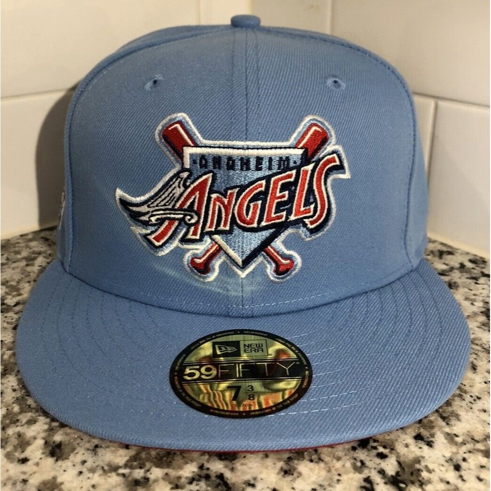 New Era Anaheim Angels 40th Anniversary Sky Red 59FIFTY Fitted Cap Size 7 3/8